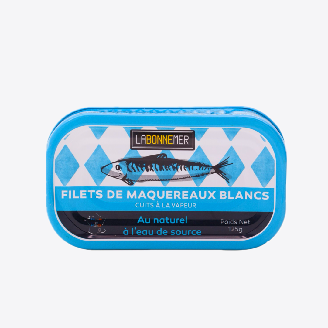 Filets de maquereaux blancs au naturel à l'eau de source